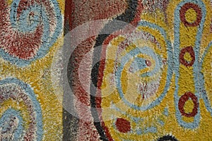 Detail of a painted mural photo