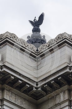 Detail of the Palace of Fine Arts, Palacio de Bellas Artes, in Mexico City