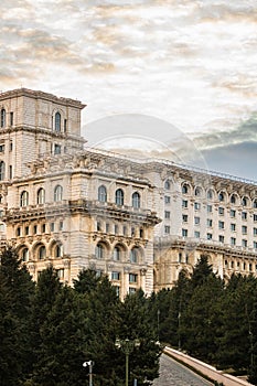 Detail of Palace of the Parliament, Bucharest, Romania