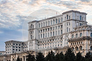 Detail of Palace of the Parliament, Bucharest, Romania