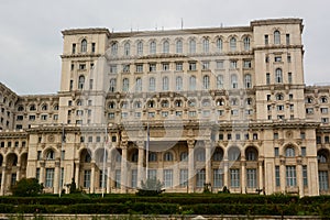 Detail of the Palace of the Parliament, or People`s House. Bucharest. Romania