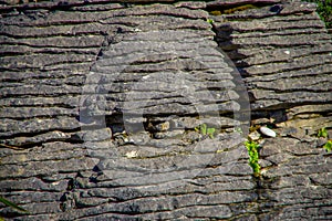 Detail of Pancake rocks in Punakaiki, South island, in New Zealand