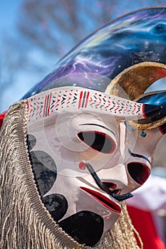 detail of a Pantalla, traditional mask of the carnival of Xinzo de Limia. Orense, Galicia. Spain