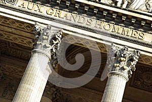 Detail of the Pantheon in Paris