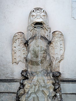 Detail of the Paola water fountain in Rome