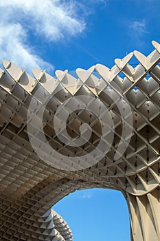 Detail of the parasol in Seville to provide shade to the people