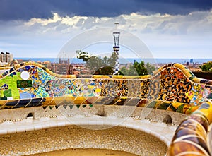 Detail of Park Guell. Barcelona