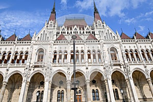 Detail of the Parliament at Budapest in Hungary