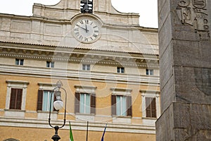 detail of the parliament building in Rome