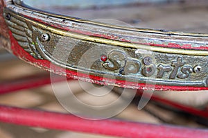 Detail of a part of a bicycle rickshaw - selected focus
