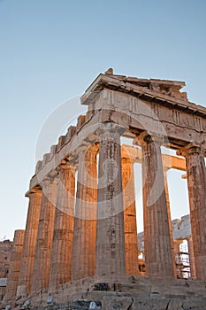 Detail of the Parthenon on the Athenian Acropolis, Greece