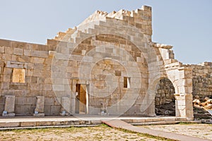 Detail of Patara parlament building exterior, it was the most important building of ancient Lycian federation