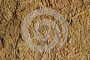 detail of the patterns and textures in a traditional hay bale wall