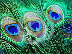 Detail of peacock feather eye