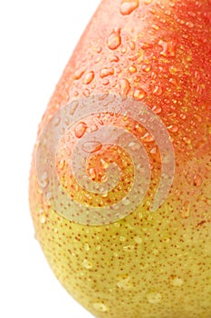 Detail of pear with water drops