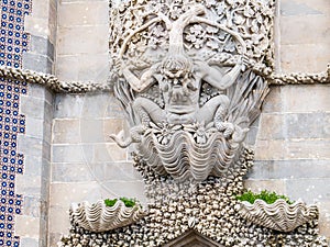 Detail in Pena National Palace in Sintra Near Lisbon Portugal