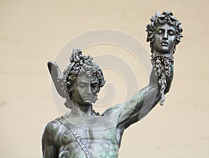 Detail of Perseus with the head of medusa, Florence, Italy