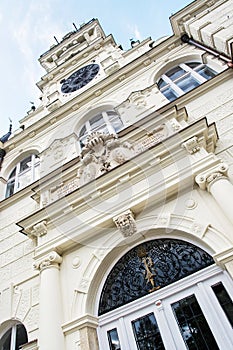 Detail photo of Budmerice castle in Slovak republic, cultural he