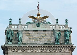 Detail photo of top of Hofburg palace in Vienna, Austria