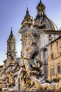 Detail of Piazza Navona fountain, Rome