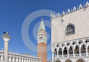 Detail of the Piazza San Marco in Venice, Italy