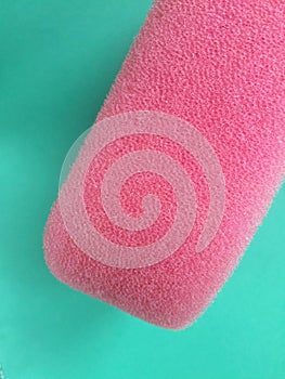 Detail of pink bath sponge