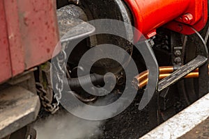 Detail of a pipe expelling steam