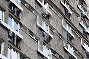 Detail of a plattenbau house in Warsaw