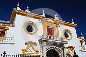 Detail of plaza de Toros, Sevilla, Spain