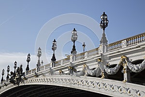 Detail on Pont Alexandre III Bridge; Paris