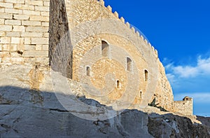 Detail of Pope Luna's Castle in Peniscola, Valencia, Spain. photo