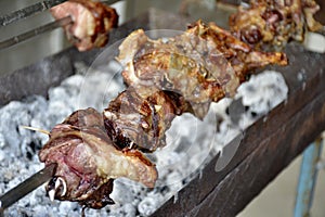 Detail of pork meat cooked