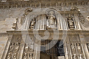 Detail of the Porta Santa, the holy door of the cathedral of Santiago de Compostela. Spain.