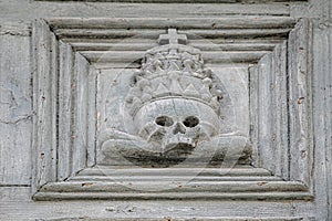 Detail of portal of Chiesa del Purgatorio
