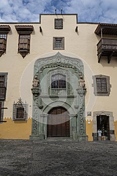Detail of the portal of the house of Columbus in Vegueta