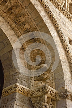 Detail of portico of Santiago church, Carrion de los Condes, Pal photo