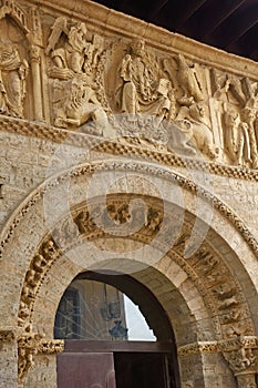 Detail of portico of Santiago church, Carrion de los Condes, Pal photo