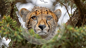 Detail portrait of wild cat. Sri Lankan leopard, Panthera pardus kotiya