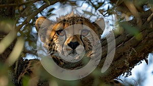 Detail portrait of wild cat. Sri Lankan leopard, Panthera pardus kotiya