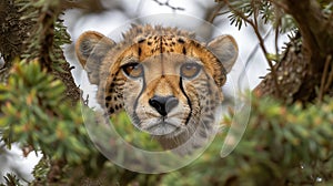 Detail portrait of wild cat. Sri Lankan leopard, Panthera pardus kotiya photo