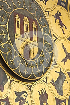 Detail of the Prague Astronomical Clock (Orloj) in the Old Town