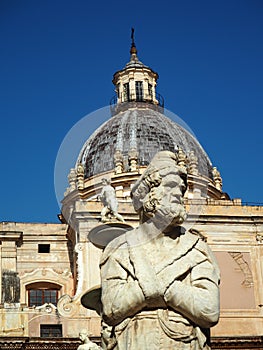 Detail of Pretoria Square in Palermo, Sicily