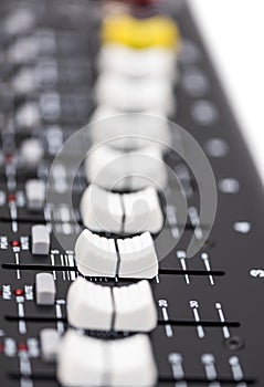 Detail of a Professional Mixing Console