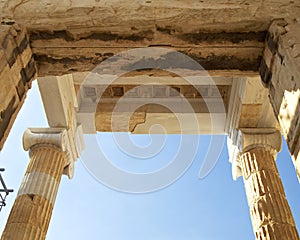 Detail of the Propylaea, Acropolis, Athens Greece