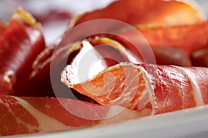 Detail of prosciutto photo