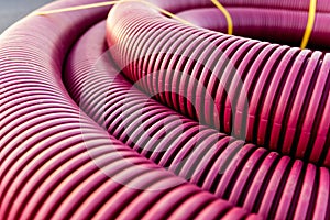 Detail of protective tubes to cover an underground electrical installation