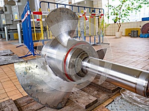 Detail of pump propeller with partial blades as  archimedes screw
