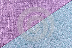 Detail of a purple and blue fabric texture background.