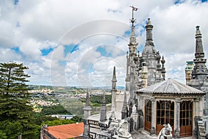 Detail of Quinta da Regaleira Palace Roof in Sintra, Lisbon, Portugal