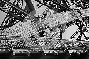 Detail of the railway bridge black and white